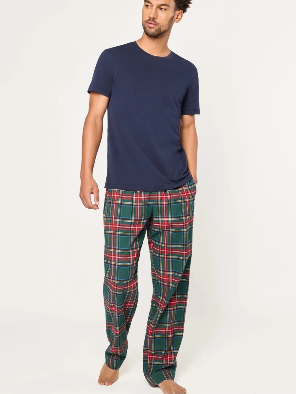 Petite Plume Men's Brushed Twill Pajama Pants in Kensington Tartan Size Large